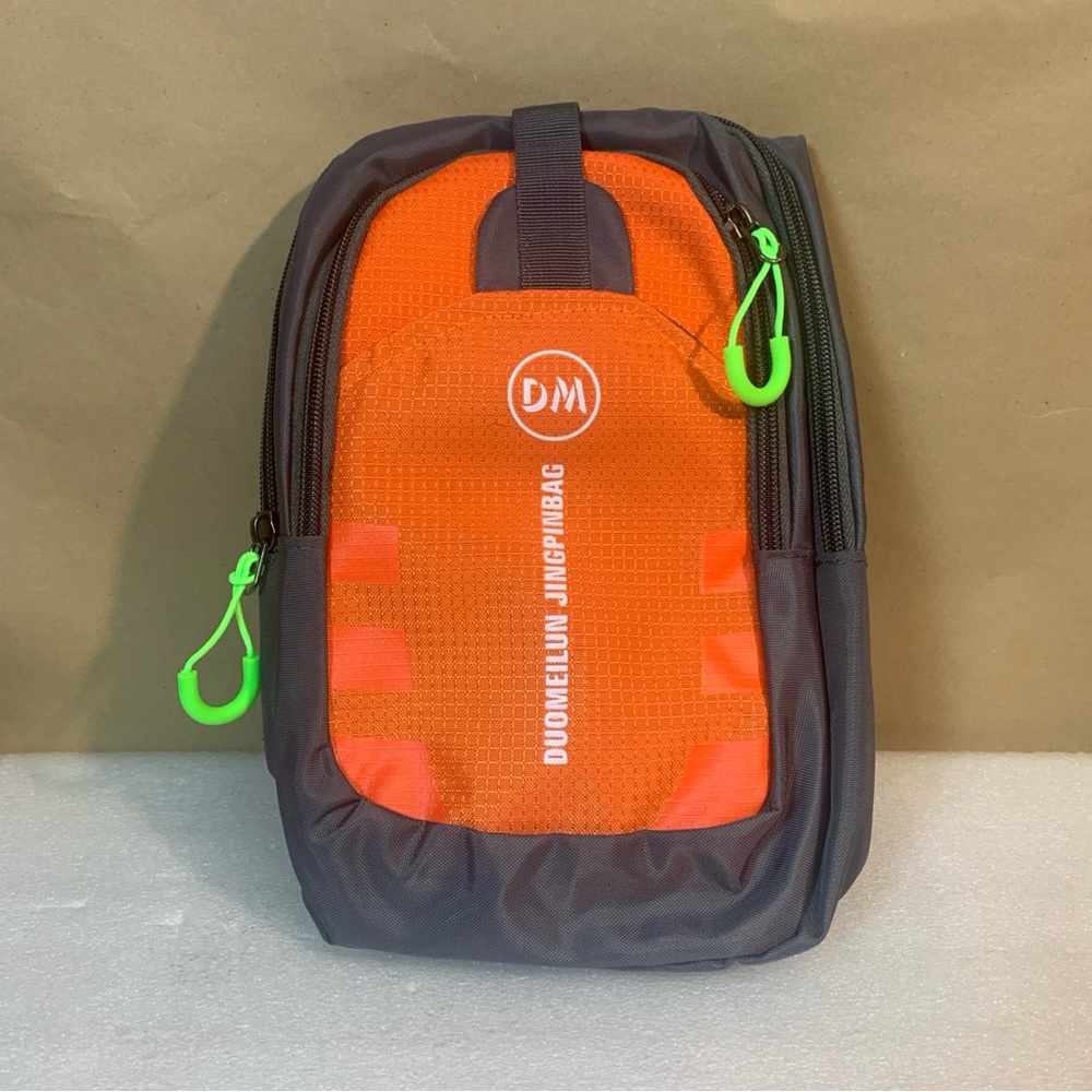 Orange and Gray Men's Shoulder Bag with bottle holder